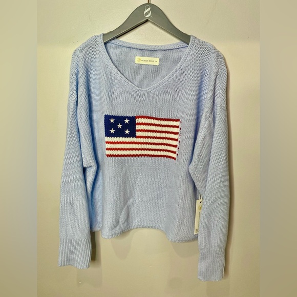 NWT Ocean Drive American Flag Sweater. - Picture 4 of 5